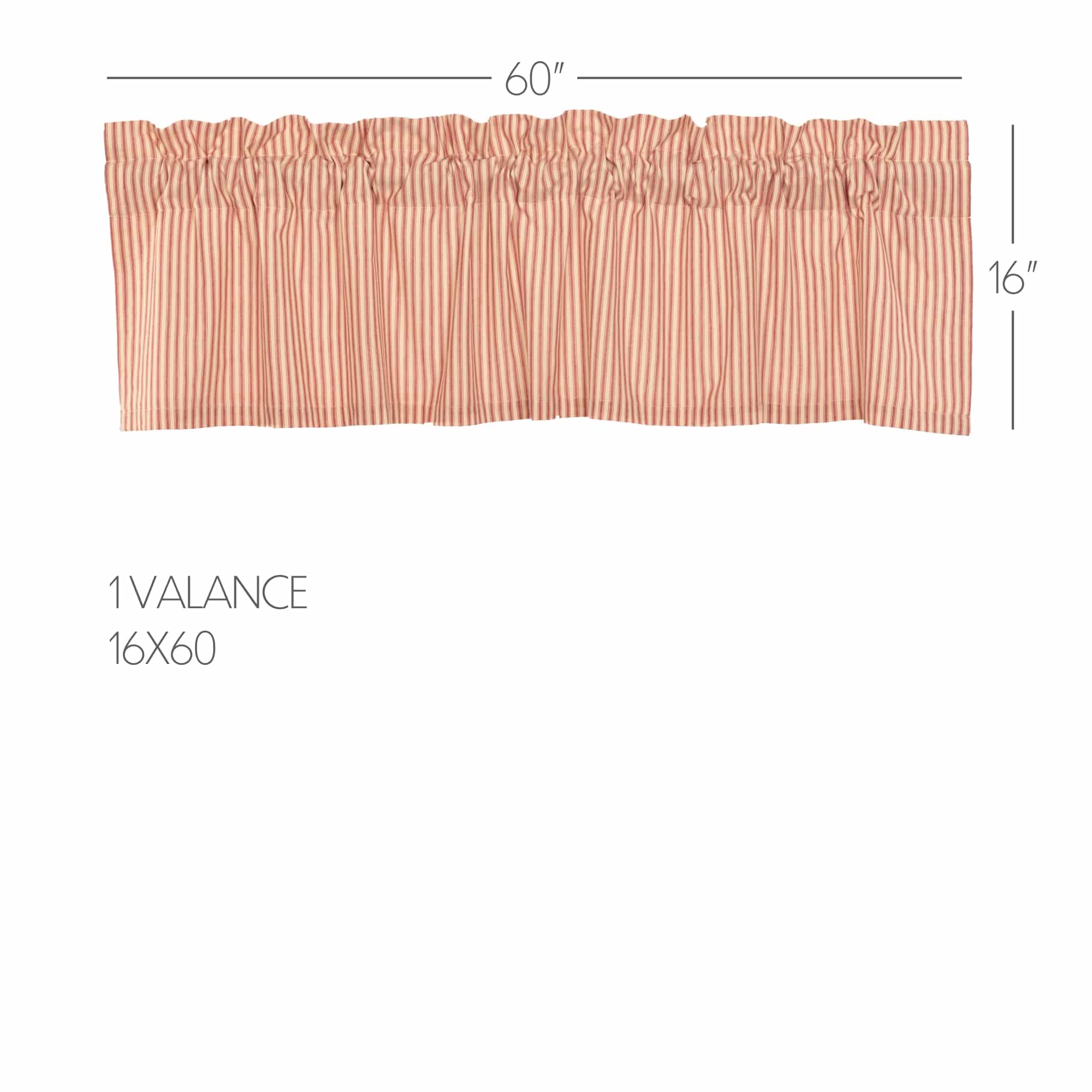 Sawyer Mill Red Ticking Stripe Valance - 60" - Image 8