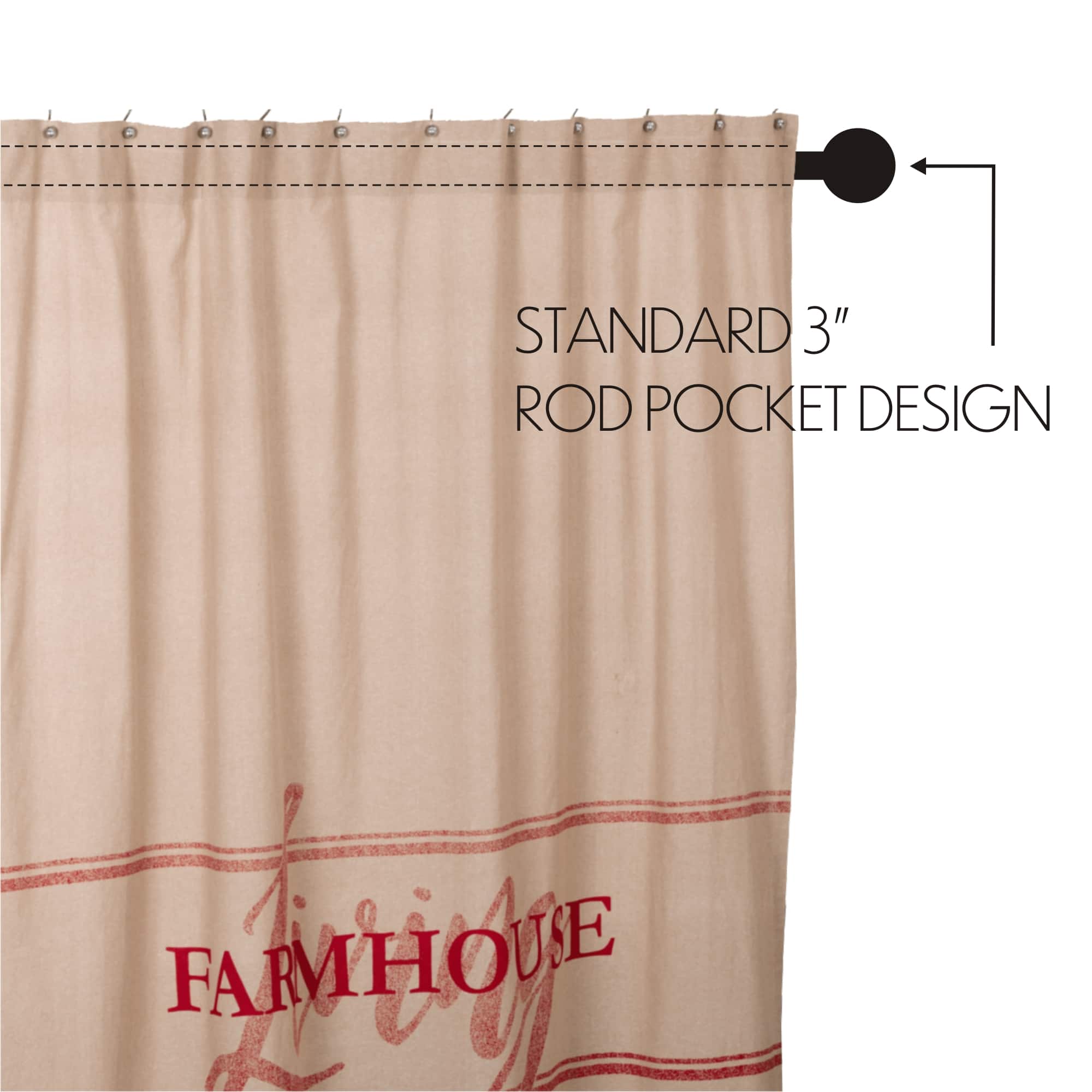Sawyer Mill Red Farmhouse Living Shower Curtain - Image 4