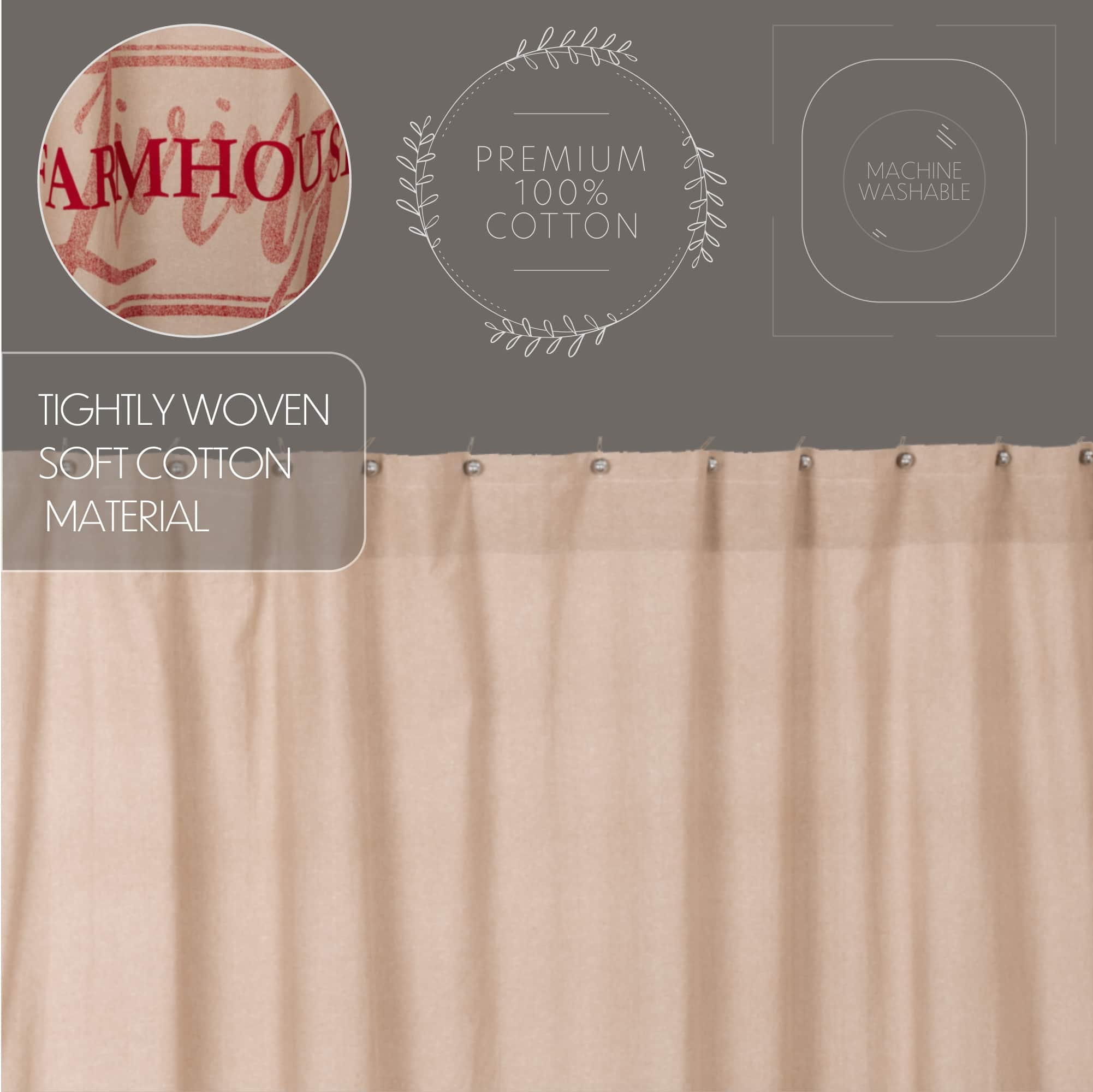 Sawyer Mill Red Farmhouse Living Shower Curtain - Image 3