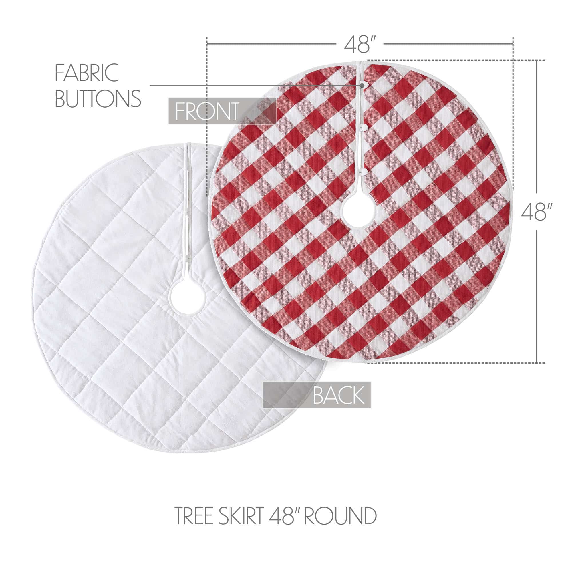 Annie Red Check Tree Skirt - 48" - Image 3