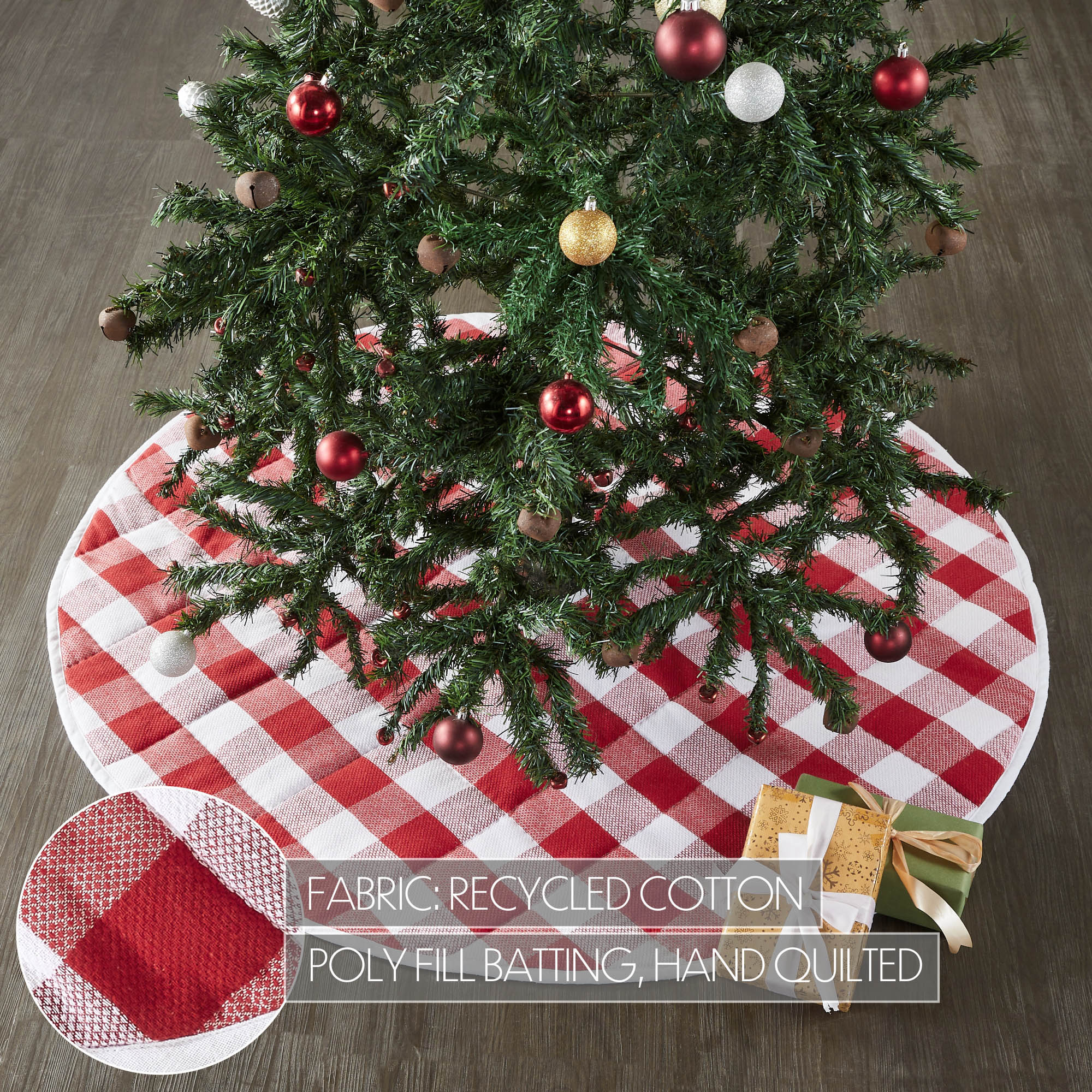 Annie Red Check Tree Skirt - 48" - Image 2